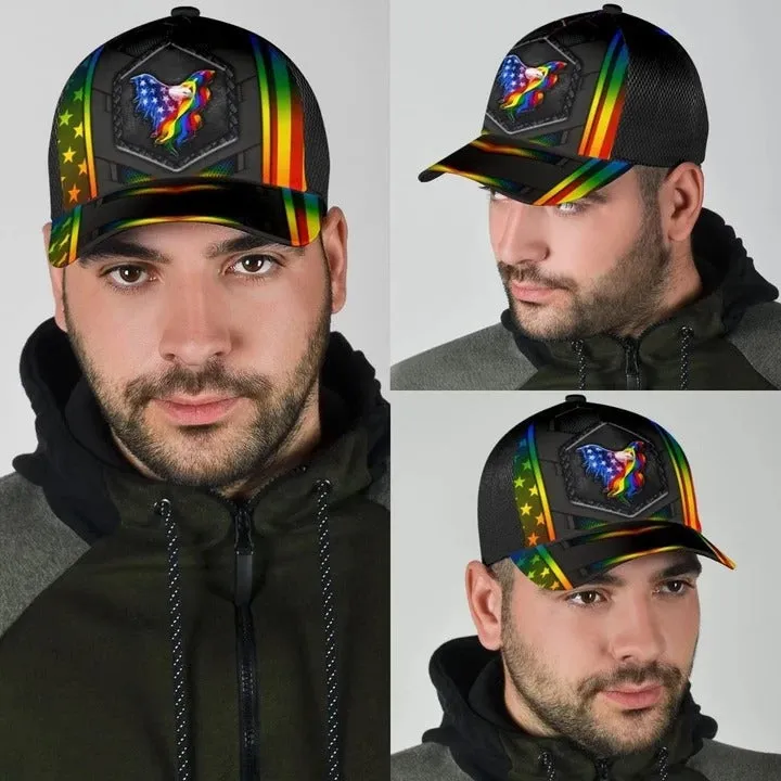 Pride Baseball Cap Hat, USA Flag Eagle LGBT Printing 3D Baseball Cap Hat, Pride Accessories