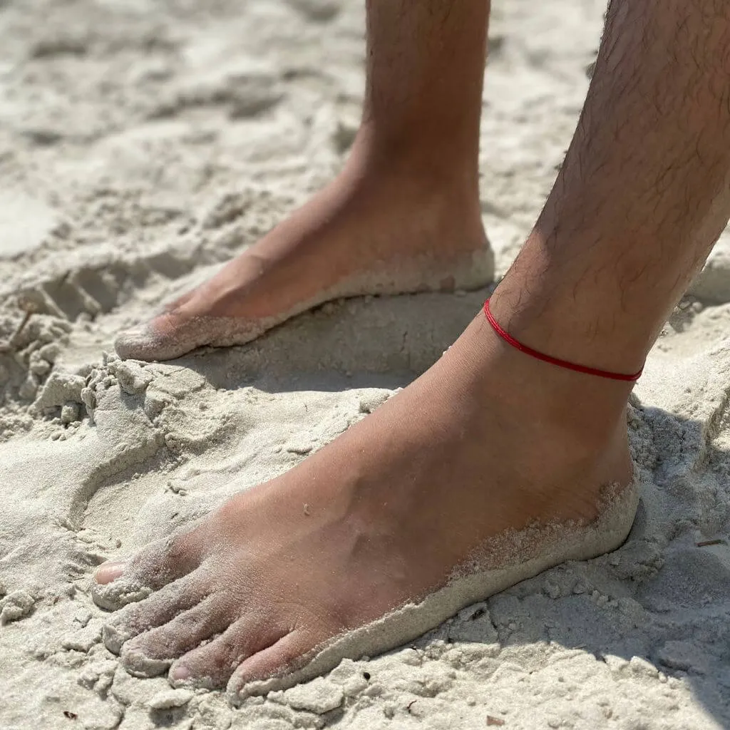 Red Nylon Adjustable Anklet - Stylish & Versatile