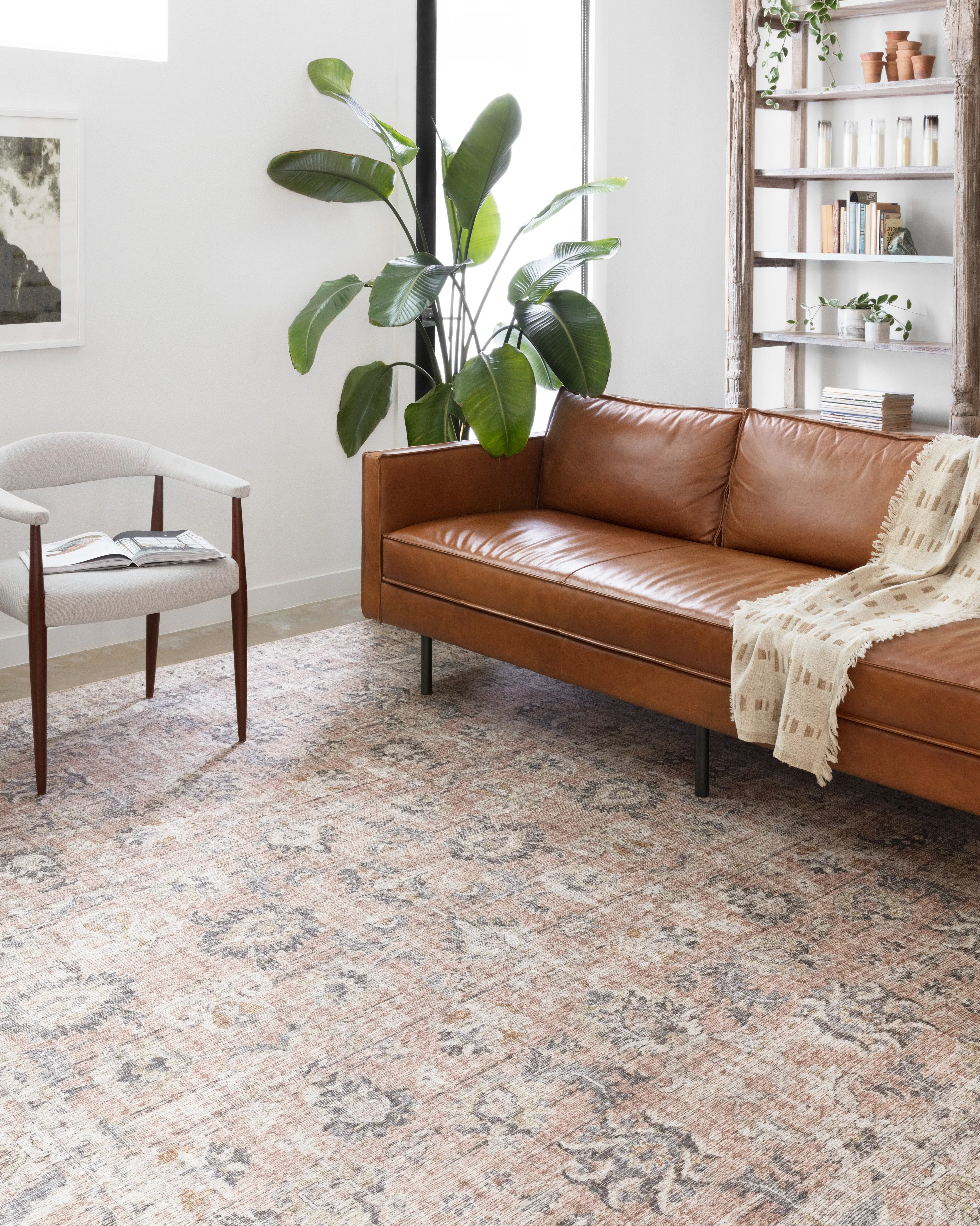 Skye Rug in Blush & Grey