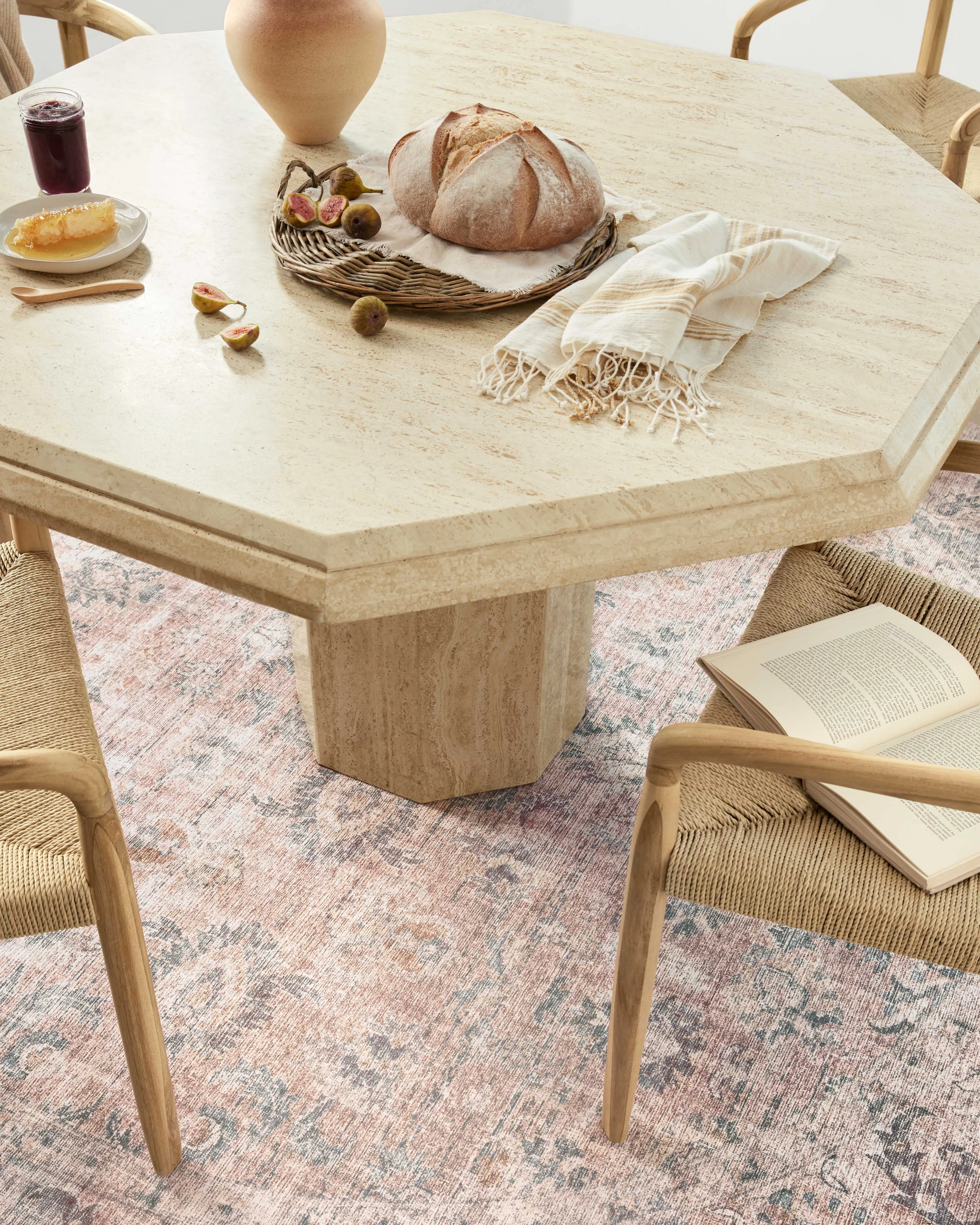 Skye Rug in Blush & Grey