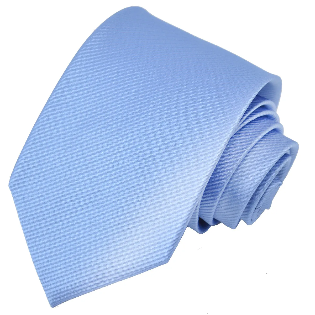 Solid Alaskan Blue Silk Tie and Accessories in Silk