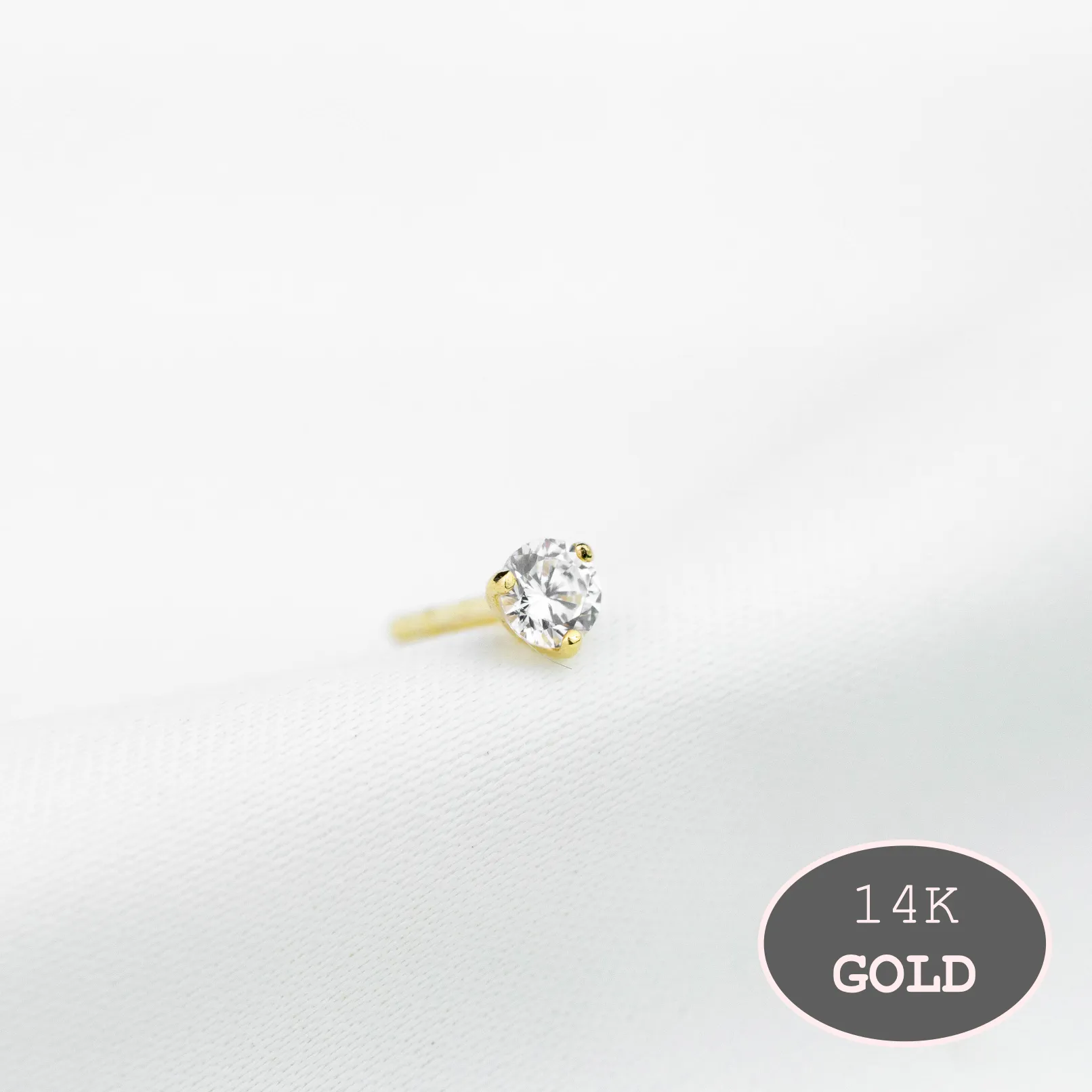 Solid Gold Timeless Sparkle Stud