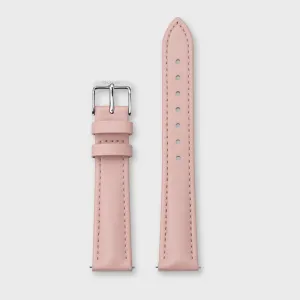 Strap 16 mm Leather Pink, Silver Colour