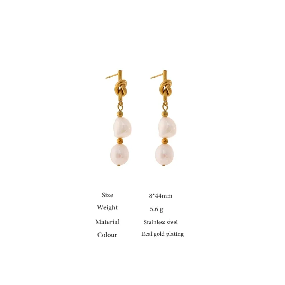 Twisted Charm Pearl Drop Earrings