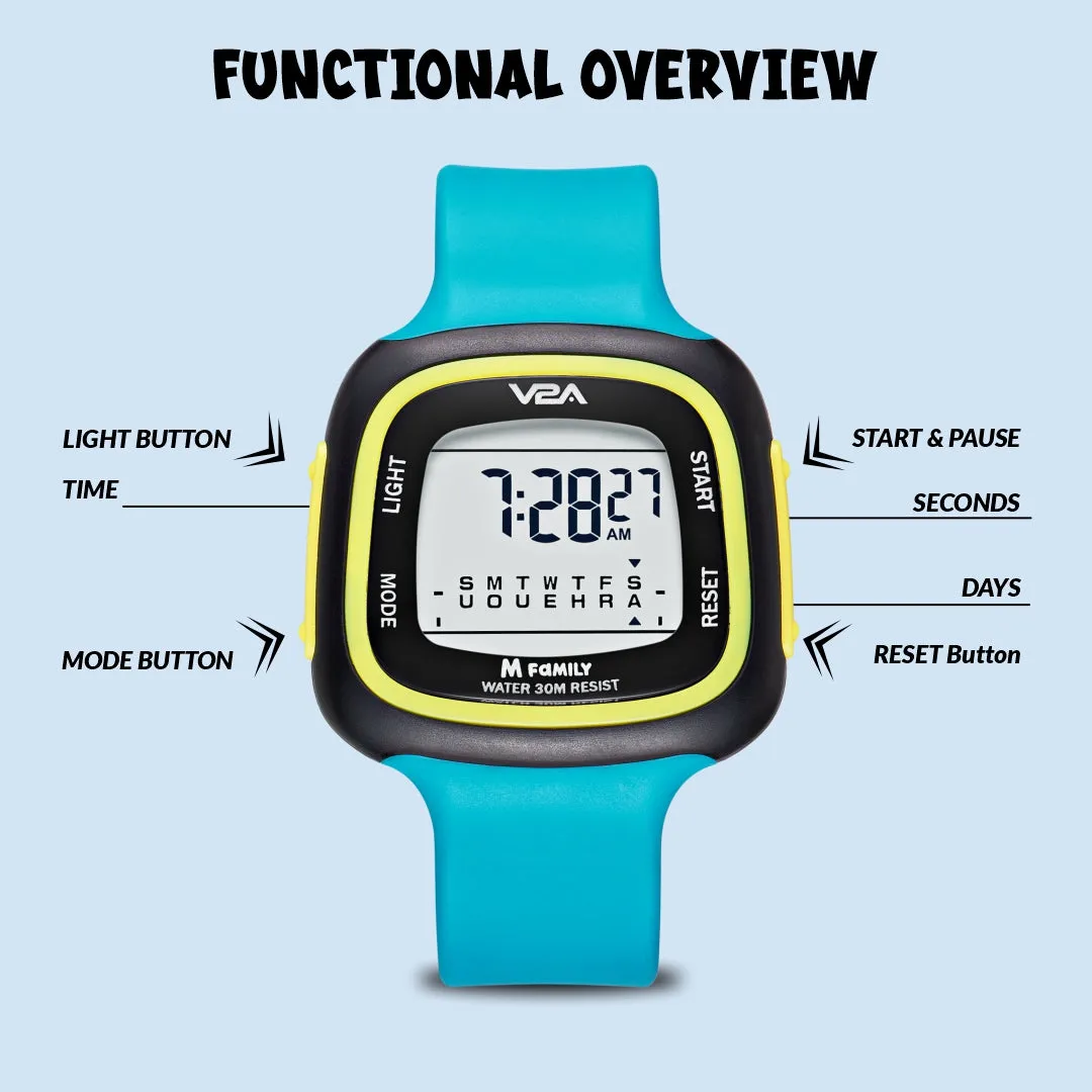 V2A Girls and Boys Kids Watch Gifts for Boys and Girls Age 4-13 for Multi-Functional 30 M Waterproof Digital Sports Watches for 4 5 6 7 8 Year Old Boy and Girls | Birthday Gift for Kids