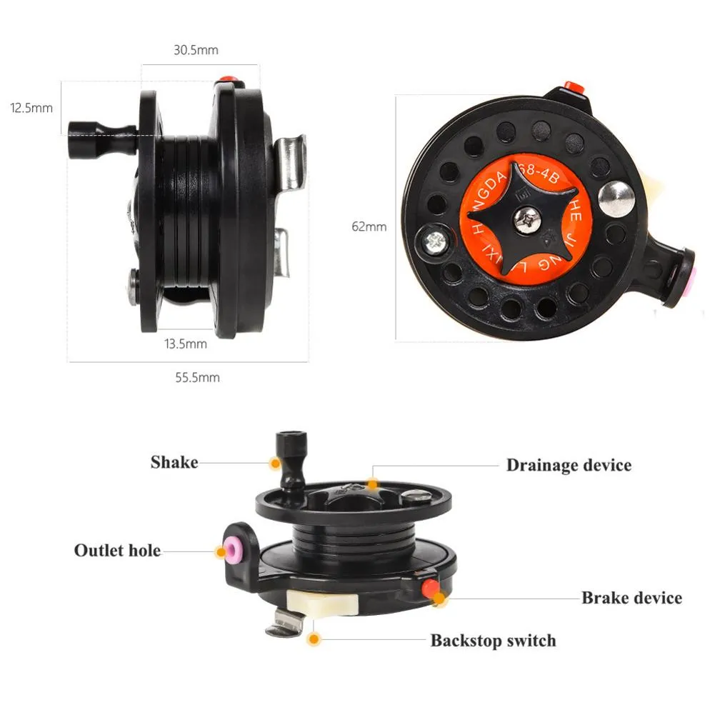 Winter Ice Fishing Reels Ball Bearings Reels Mini Fishing Reel Carp Fishing Outdoor Fish Brake Handle Front Reel Tool