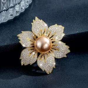 Women's Bright Pearl Luxury Bauhinia Brooch