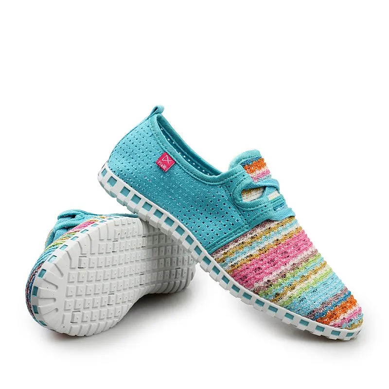 Women's summer breathable linen fabric fashion slip-on casual shoes