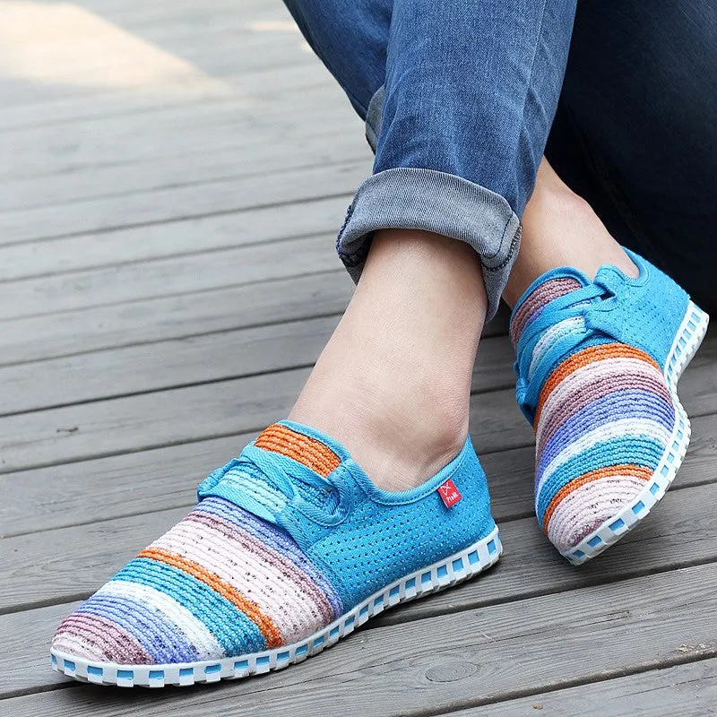 Women's summer breathable linen fabric fashion slip-on casual shoes