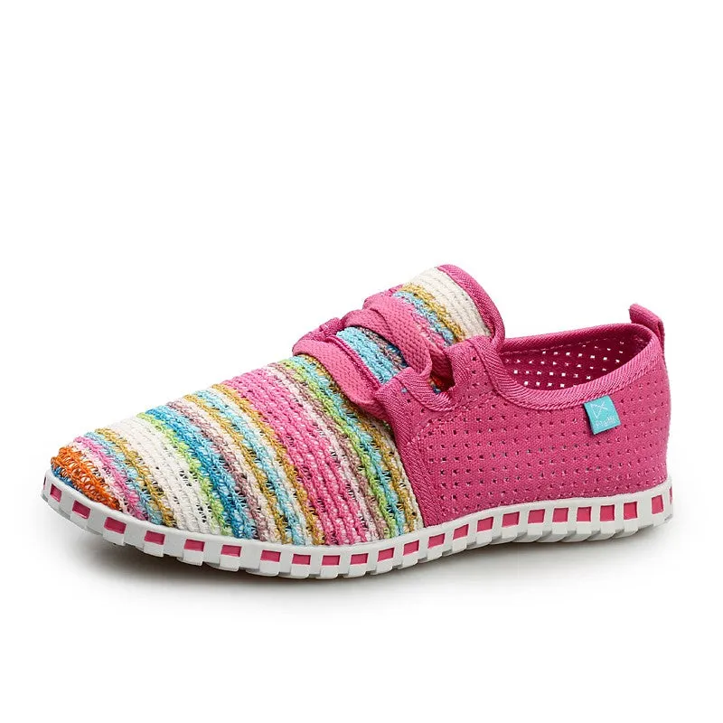 Women's summer breathable linen fabric fashion slip-on casual shoes