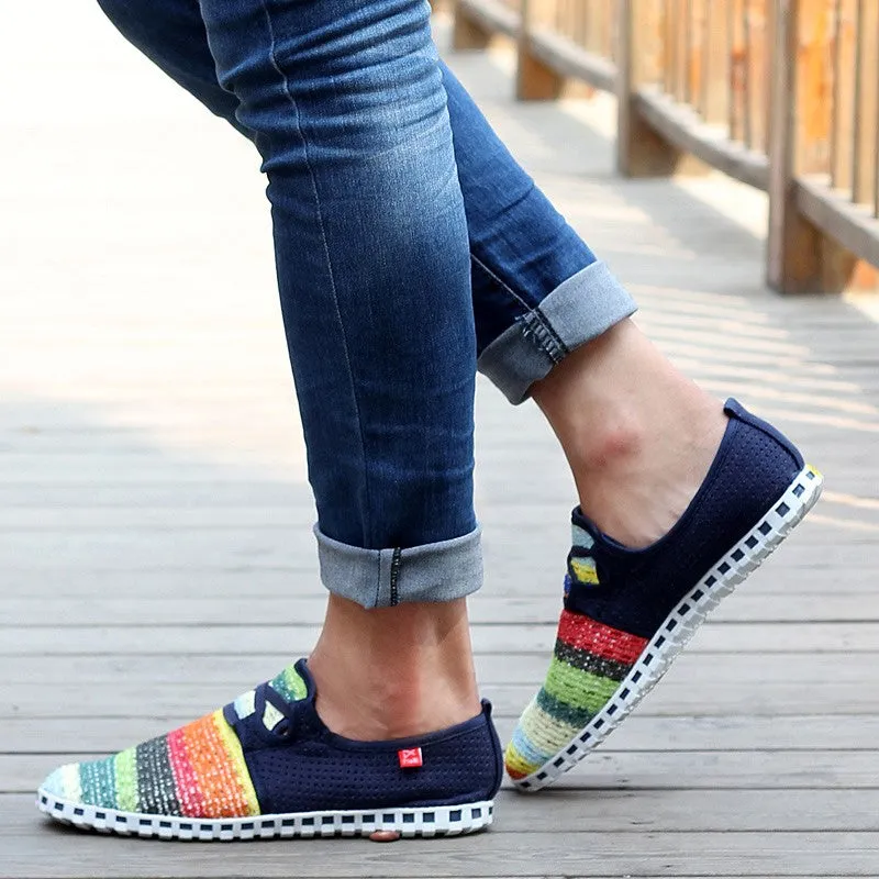 Women's summer breathable linen fabric fashion slip-on casual shoes