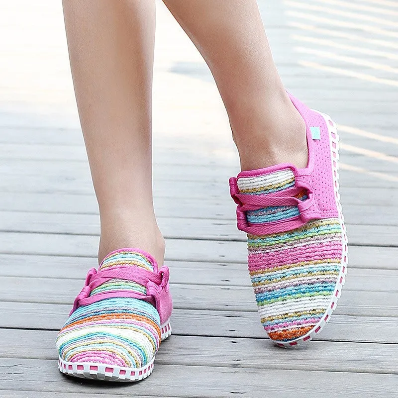 Women's summer breathable linen fabric fashion slip-on casual shoes