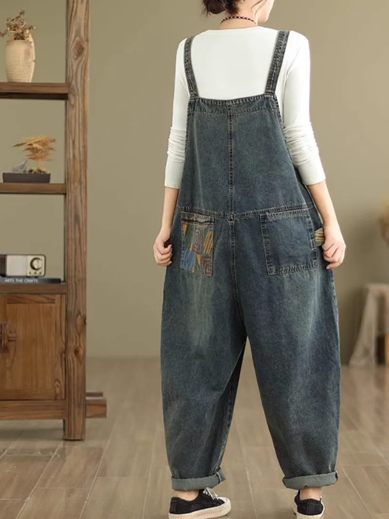 Women's  Summer Stylish Ted Pockets Overalls Dungarees