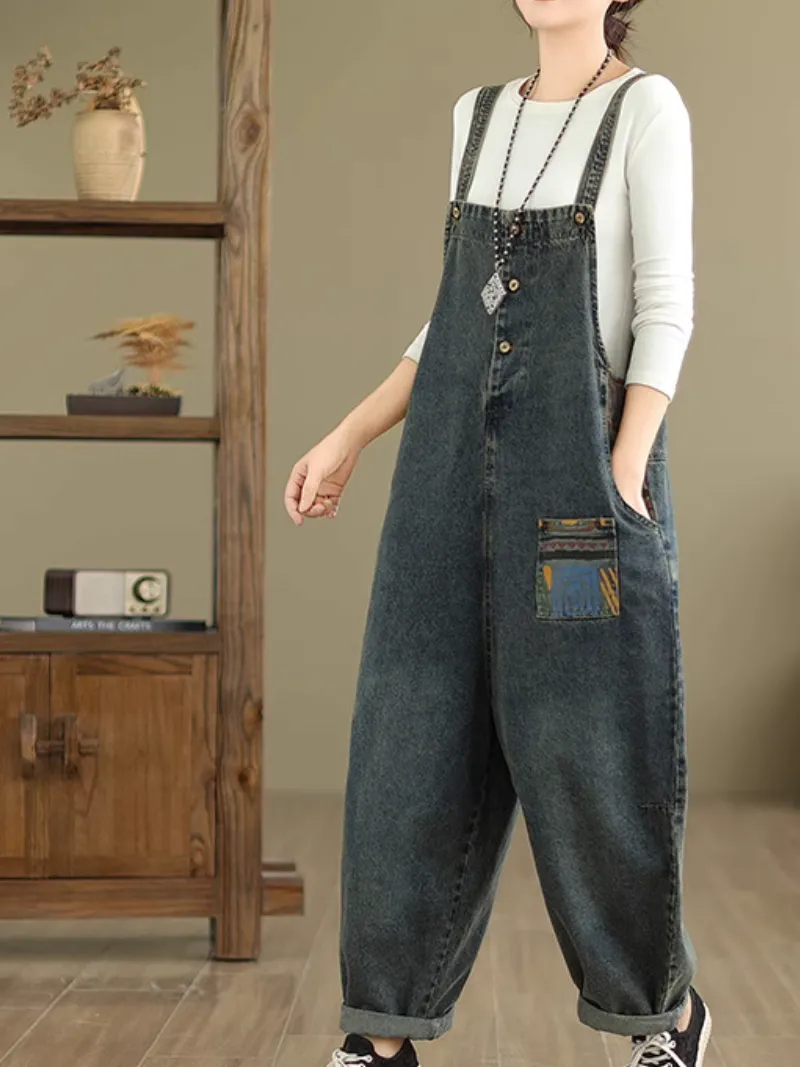 Women's  Summer Stylish Ted Pockets Overalls Dungarees