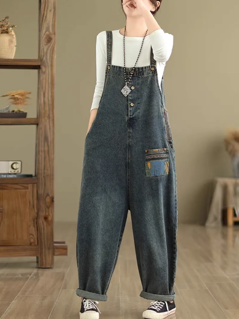 Women's  Summer Stylish Ted Pockets Overalls Dungarees